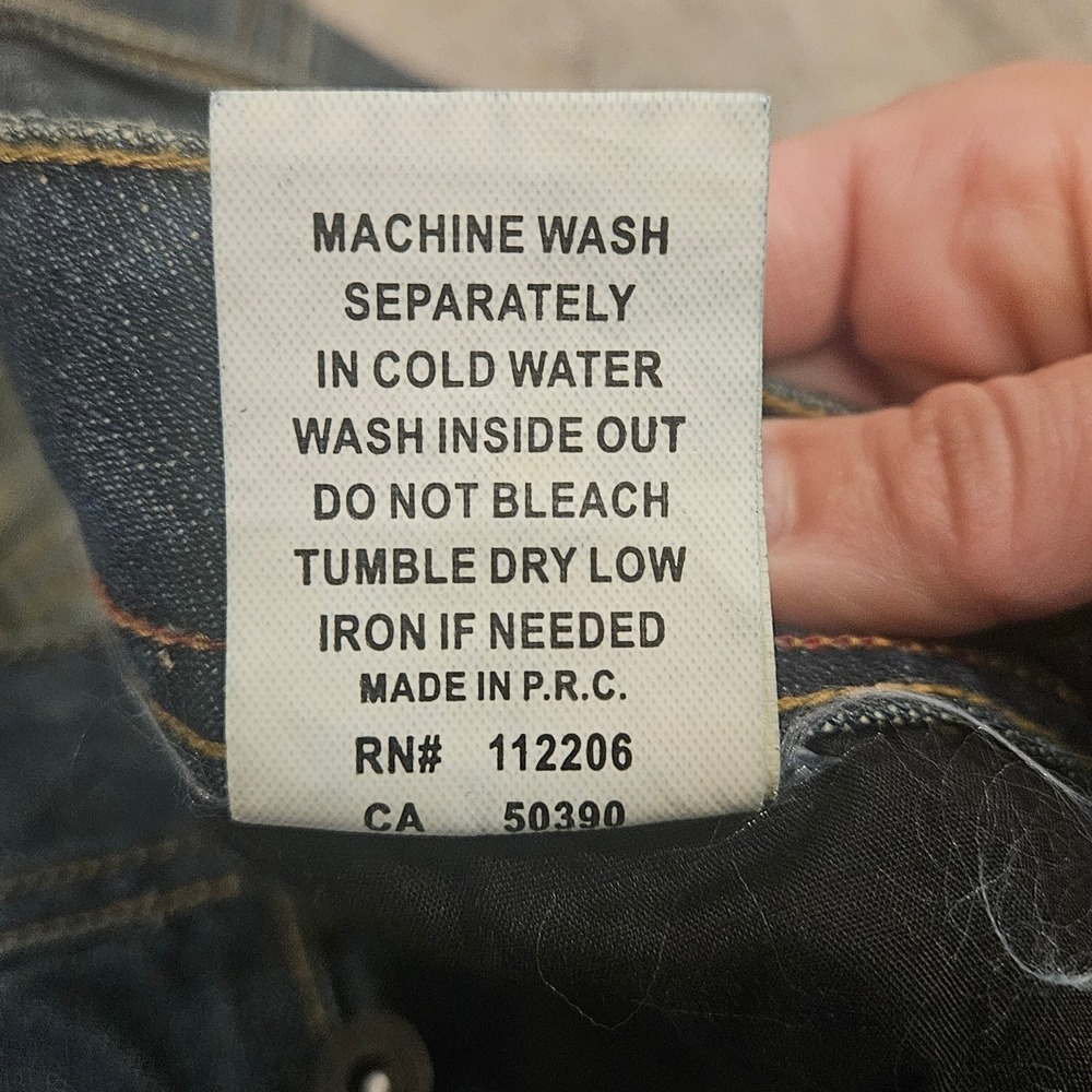 Cult Of‎ Individuality Jeans Size 36x34 Hagen Straight Leg Dark Wash Distressed - Picture 12 of 13